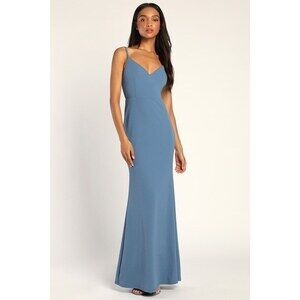 Moments of Bliss Dress Slate Blue NWT Lulus - Size XL